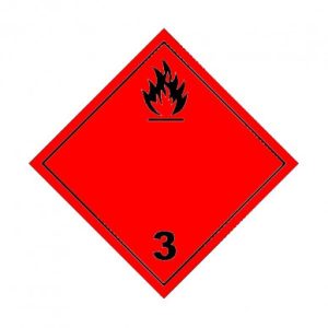 Red flammable liquid class 3 Sticker 300 x 300mm