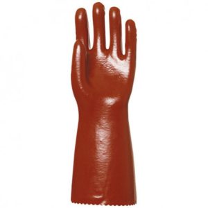 Red petroleum resistant gloves 40cm
